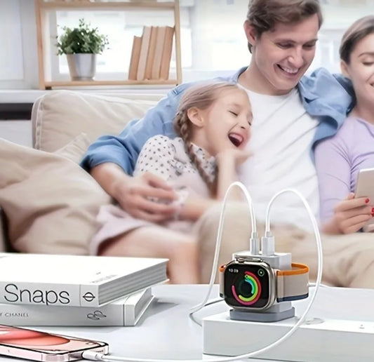 Airline Travel 3-1 Iphone Watch Charge, USB plug, and C type plug