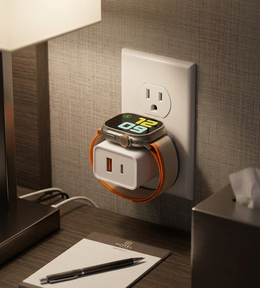 Airline Travel 3-1 Iphone Watch Charge, USB plug, and C type plug