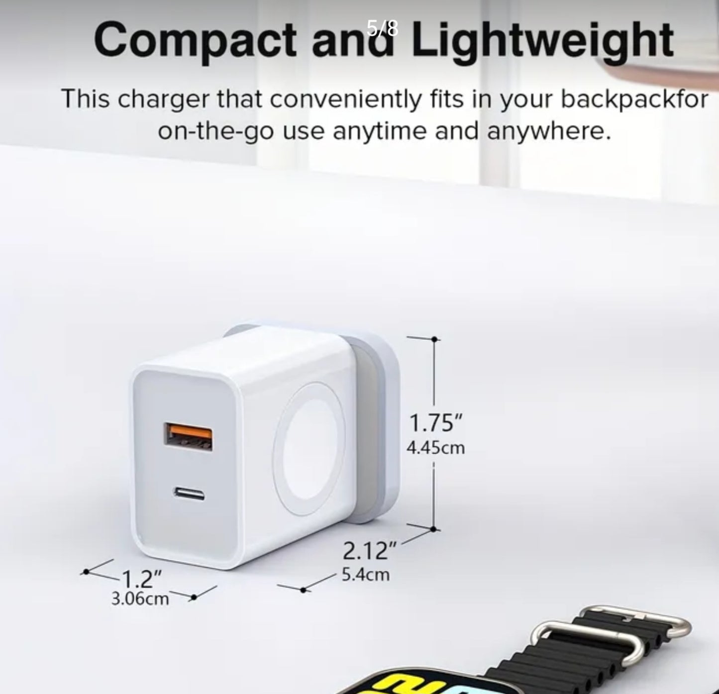 Airline Travel 3-1 Iphone Watch Charge, USB plug, and C type plug