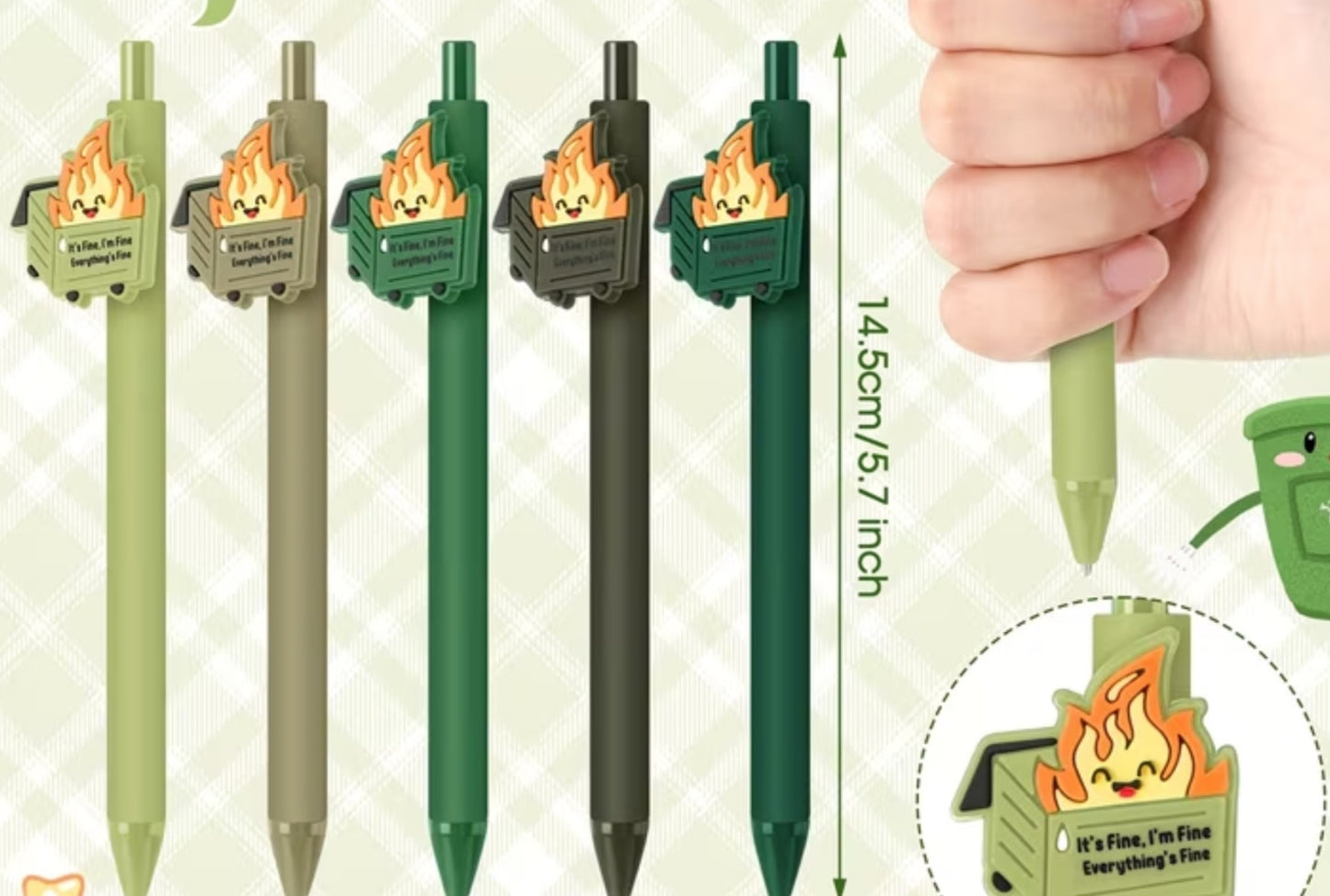 5pk Dumpster Fire Ink pens