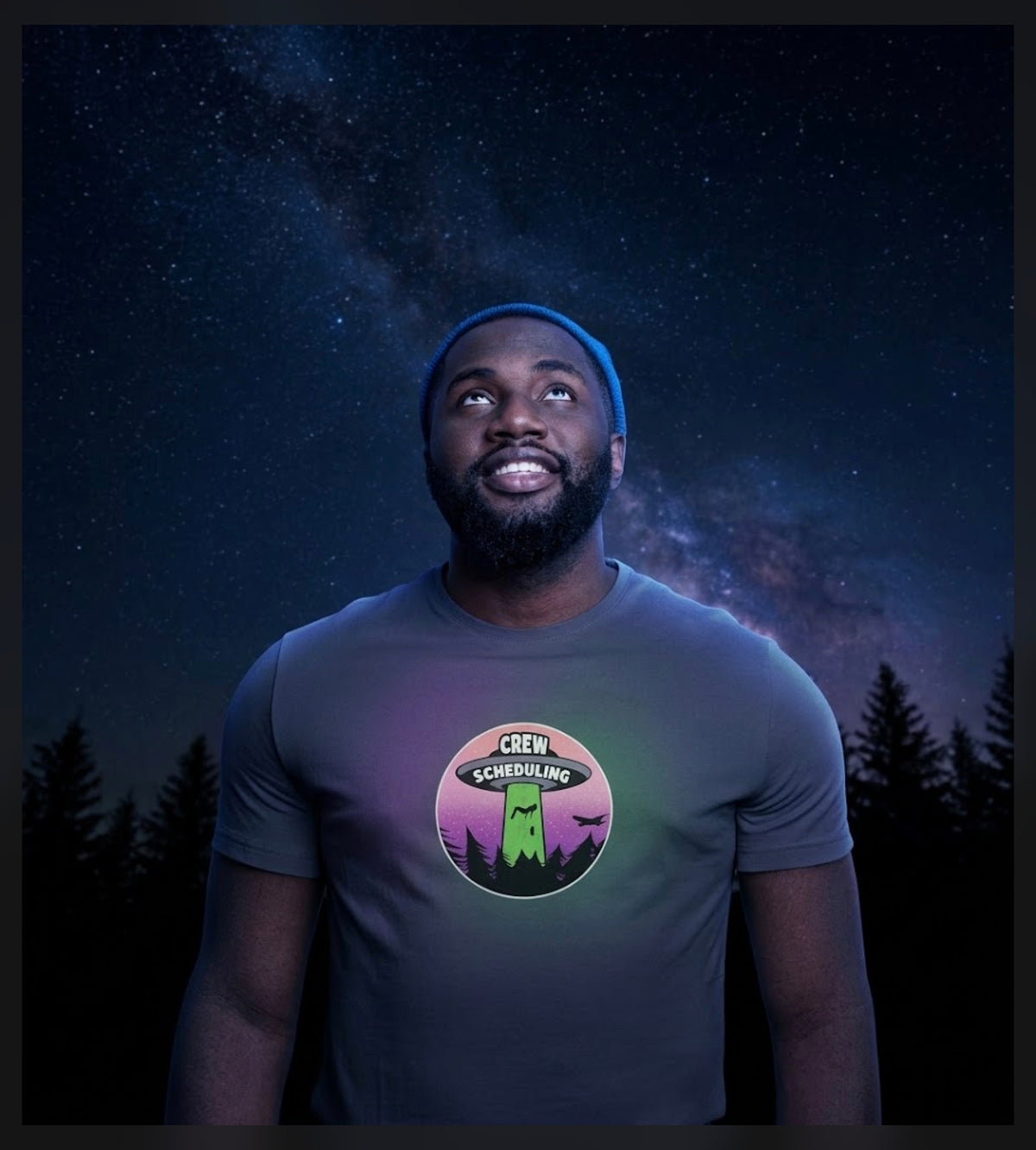 Beamed Up Crew Scheduling Mens Cotton Shirt