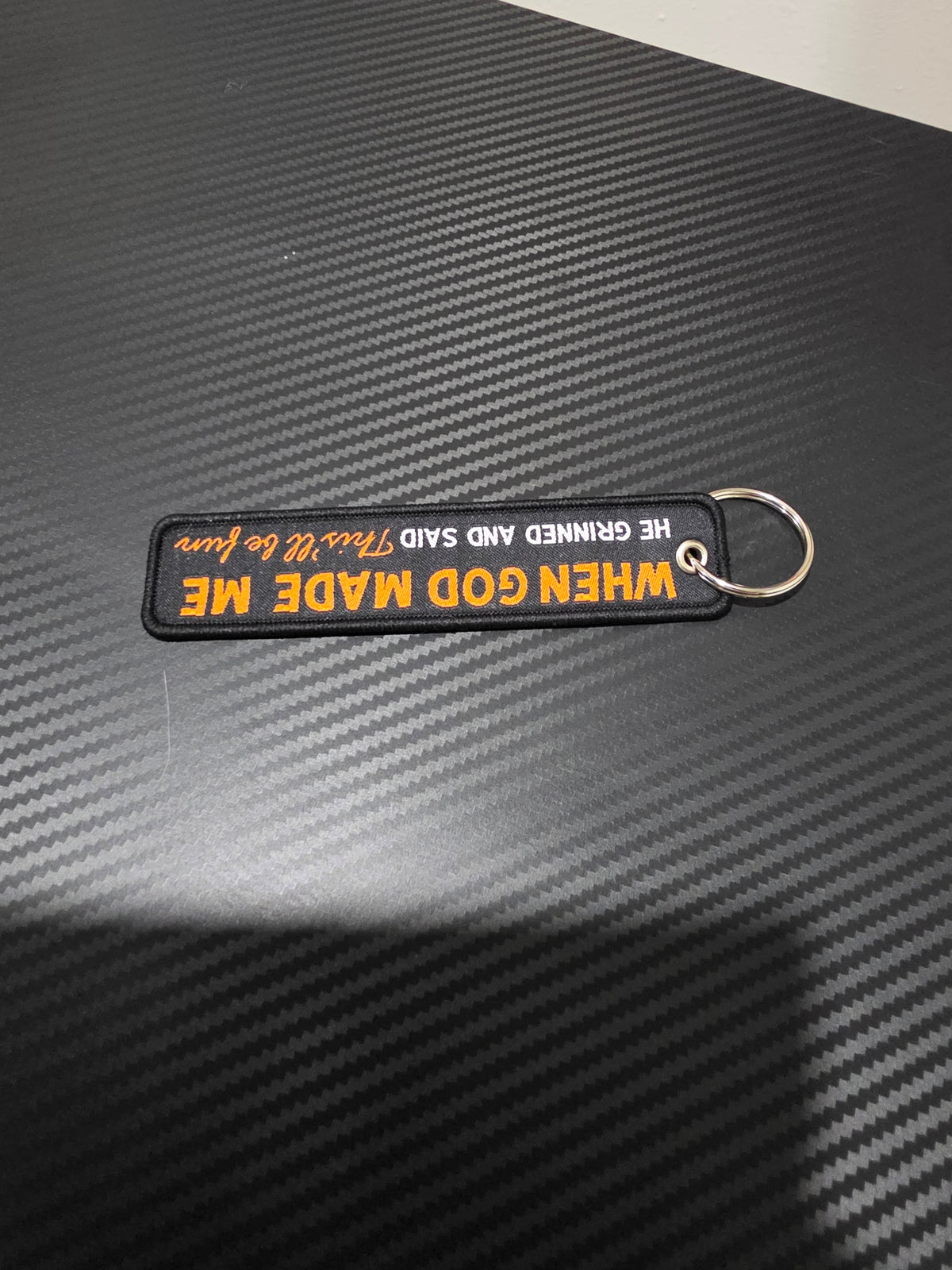 ✈️ “When God Made Me, He Grinned and Said… This Will Be Fun” Bag Tag