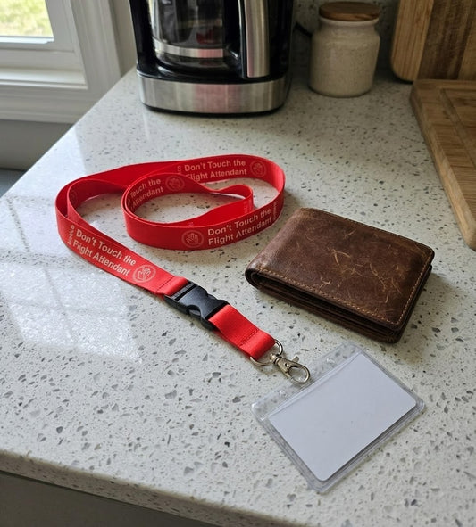 "DON'T TOUCH THE FLIGHT ATTENDANT" Lanyard